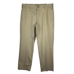 Izod Pants Khaki American Chino Slim Fit Casual Work Flat Front Men's 34x30